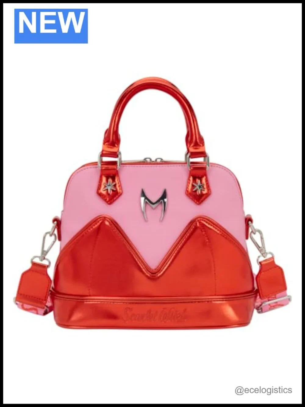 Loungefly Marvel Scarlet Witch Wanda Crossbody Bag Adjustable Jacquard Strap